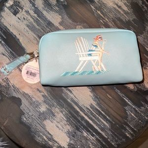 Spartina light blue embroidered travel case new with tags
